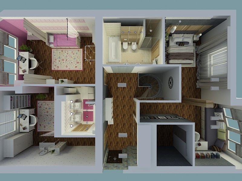 План с расстановкой мебели, 2 этаж