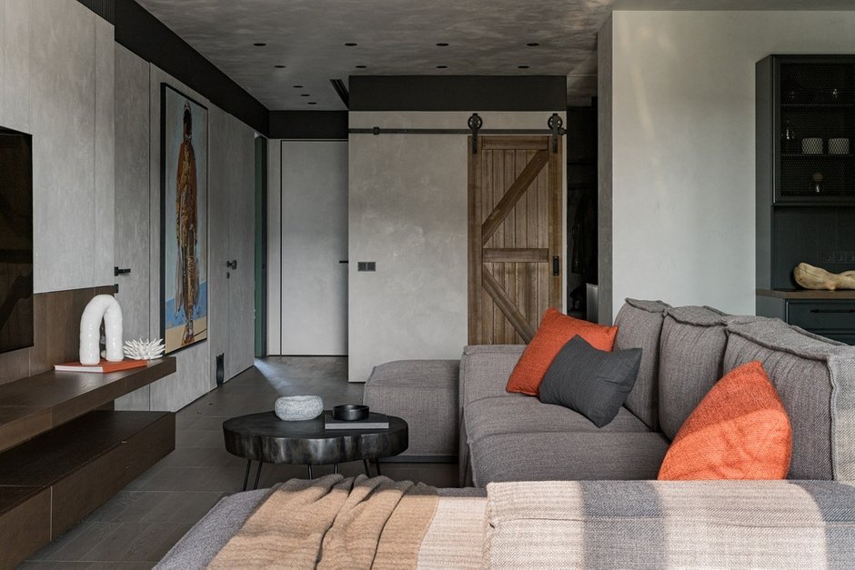 Фотография: Гостиная в стиле Лофт, Современный, Квартира, Проект дня, Екатеринбург, 4 и больше, Более 90 метров, Студия 33, Валентина Ивлева – фото на INMYROOM