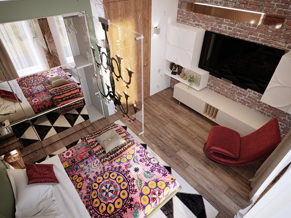 Фотография: Спальня в стиле Эклектика, Проект недели, Подмосковье, Таунхаус, Дарья Василькова – фото на INMYROOM