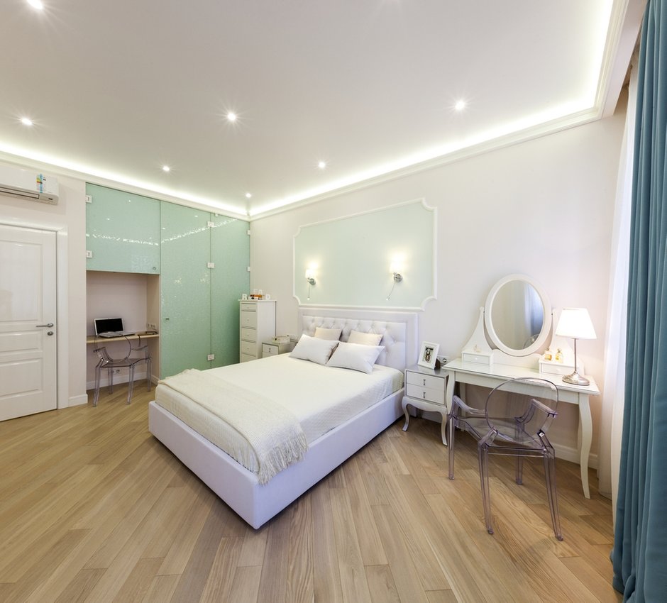 Фотография: Спальня в стиле Современный, Квартира, Проект недели, Москва, Евгения Матвеенко, FlatsDesign, новостройка, ЖК «Алые Паруса», Монолитный дом, 3 комнаты, Более 90 метров – фото на INMYROOM