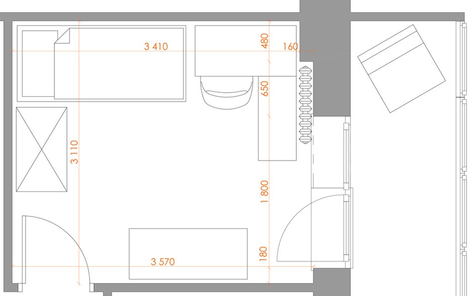 Фотография: Планировки в стиле , Спальня, Скандинавский, Квартира, Проект недели, Москва, Ирина Севостьянова, Старый фонд, Кирпичный дом – фото на INMYROOM