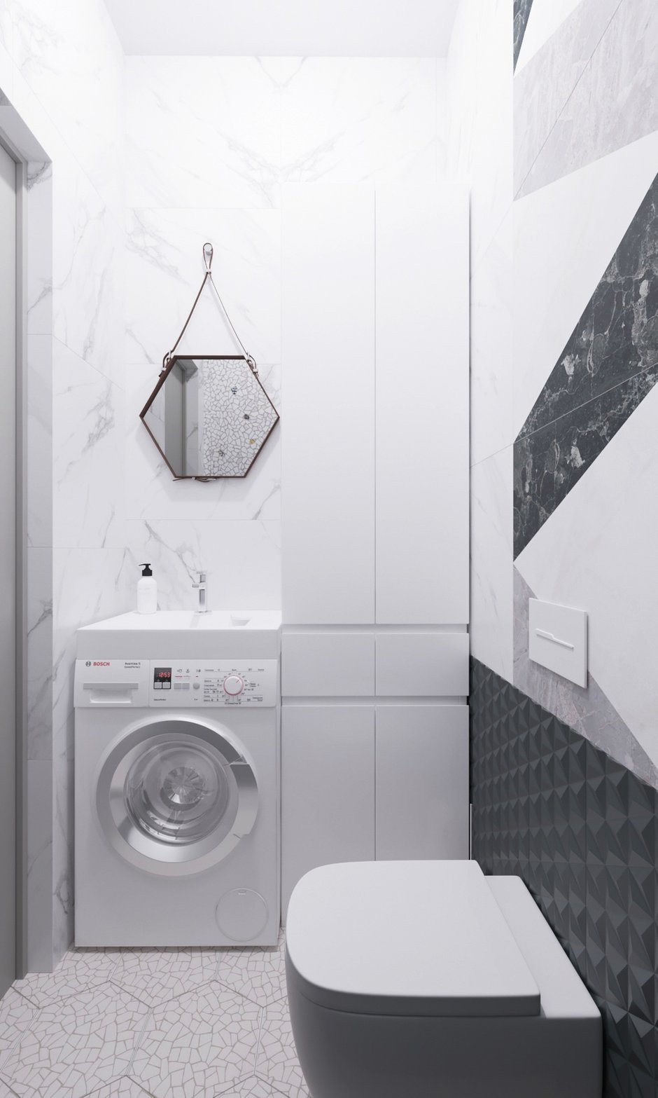 Фотография: Ванная в стиле Современный, Квартира, Проект недели, Москва, 2 комнаты, 3 комнаты, 60-90 метров, Татьяна Крыгина, Dessein – фото на INMYROOM