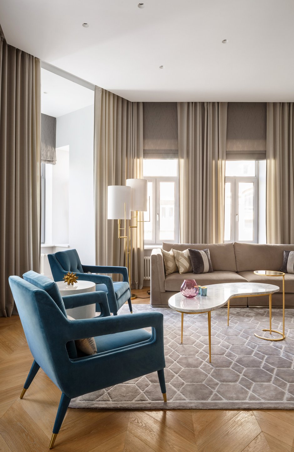 Фотография: Гостиная в стиле Современный, Квартира, Проект недели, Москва, Кирпичный дом, 3 комнаты, Более 90 метров, Студия TS Design, Тарас Безруков, Стас Самкович, #эксклюзивныепроекты – фото на INMYROOM