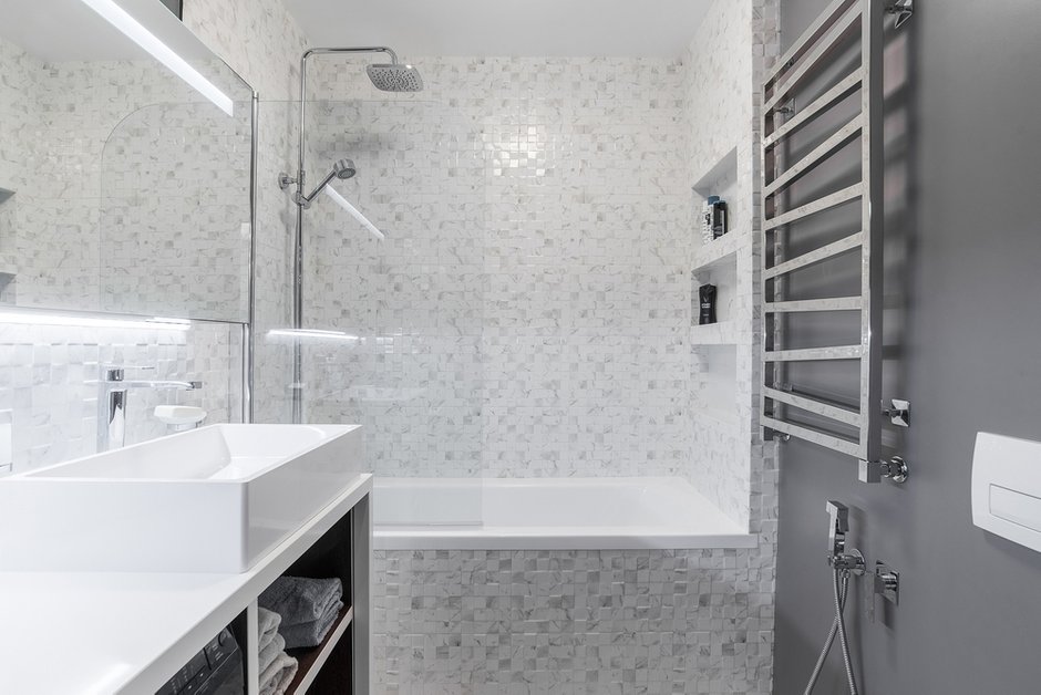 Фотография: Ванная в стиле Современный, Лофт, Квартира, Студия, Проект недели, Мытищи, Монолитный дом, 40-60 метров, Маргарита Фомина, ЖК Мытищи-Лайт – фото на INMYROOM