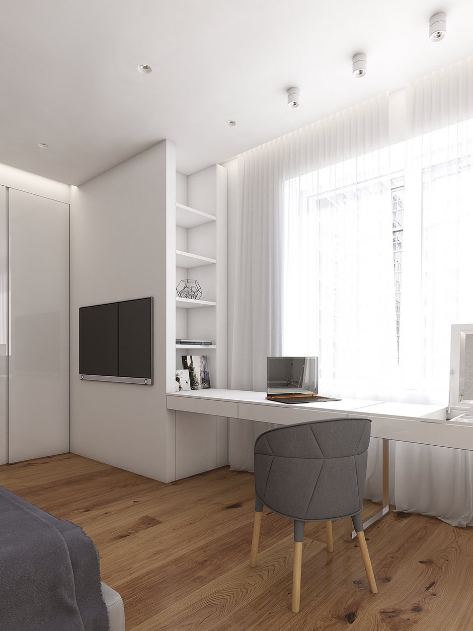 Фотография: Кабинет в стиле Современный, Квартира, Минимализм, Проект недели, Санкт-Петербург, Монолитный дом, 2 комнаты, Более 90 метров, Background studio – фото на INMYROOM