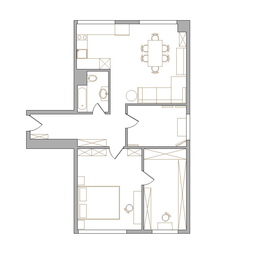 Фотография: Планировки в стиле , Современный, Эклектика, Квартира, Россия, Проект недели, ИКЕА, Hansgrohe, Little Green, Kerama Marazzi, Новая Москва, Jacob Delafon, UltraWood, Riho, Дарья Сизова, квартира художника – фото на INMYROOM