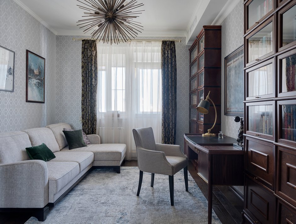Фотография: Кабинет в стиле Современный, Эклектика, Квартира, Проект недели, Москва, 4 и больше, Более 90 метров, Наталья Мукасьян – фото на INMYROOM