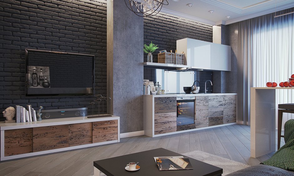 Фотография: Кухня и столовая в стиле Лофт, Квартира, Проект недели, Екатеринбург, новостройка, Юлия Калеми, Более 90 метров – фото на INMYROOM