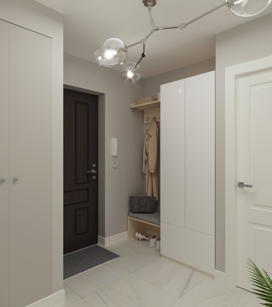 Фотография: Прихожая в стиле Современный, Квартира, Проект недели, Москва, Бежевый, Серый, ИКЕА, Панельный дом, 3 комнаты, 60-90 метров, Ольга Артамцева – фото на INMYROOM