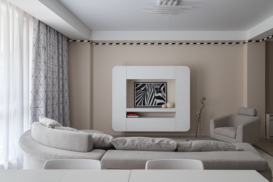 Фотография: Гостиная в стиле Современный, Квартира, Проект недели, 3 комнаты, Алматы, Анна Аранович, Pinteriors – фото на INMYROOM