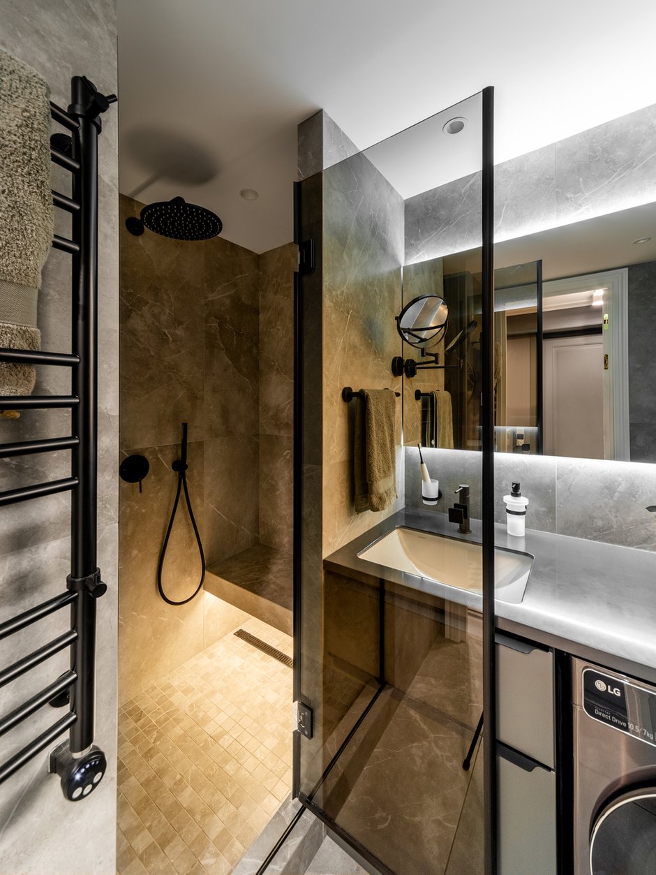 Фотография: Ванная в стиле Современный, Классический, Квартира, Проект недели, Москва, Наталья Сорокина, 2 комнаты, 40-60 метров – фото на INMYROOM