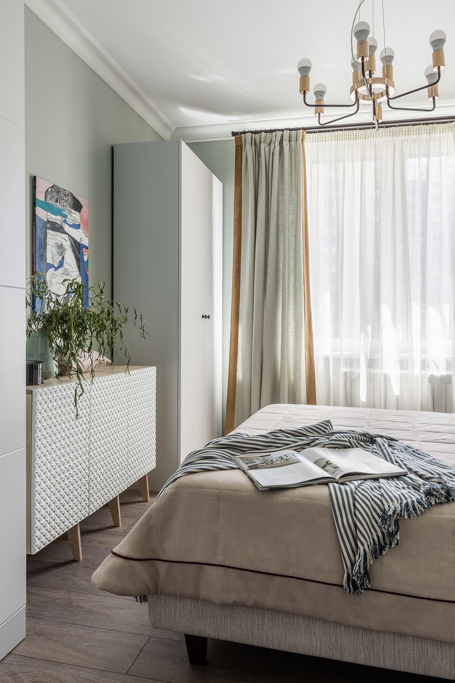 Фотография: Спальня в стиле Современный, Квартира, Проект недели, Москва, 3 комнаты, Евгения Лебедева – фото на INMYROOM