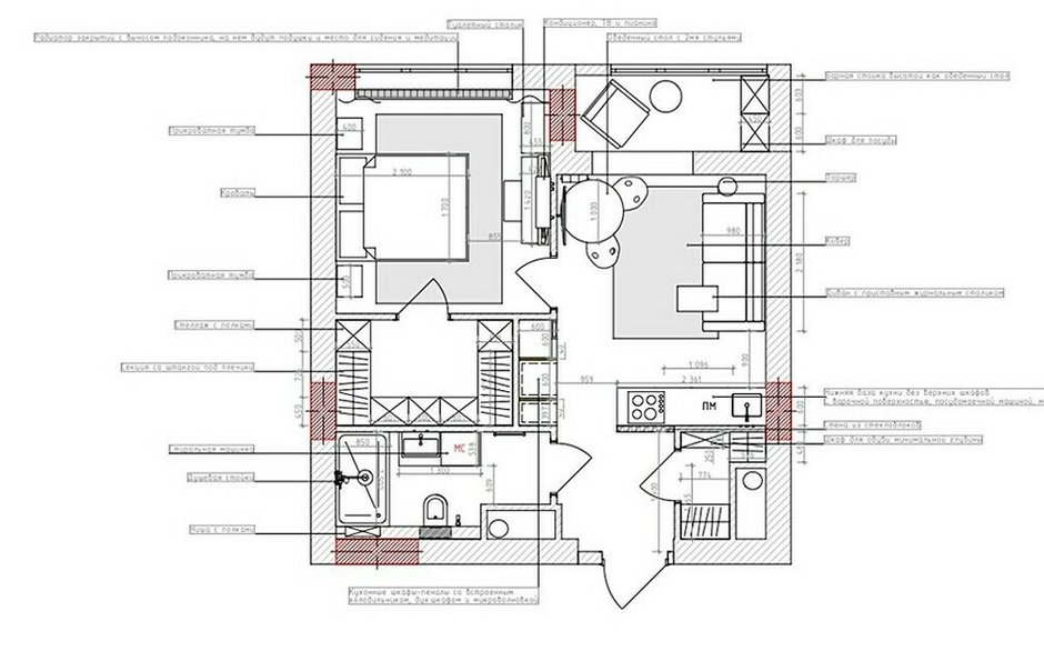 Фото: в стиле, современная, квартира, проект дня, Москва, 2 комнаты, 40-60 метров, Экатерина Куликова-Фото на Инмиром
