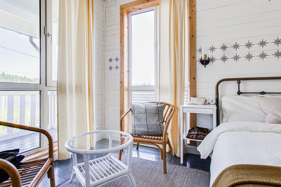 Фотография: Спальня в стиле Прованс и Кантри, Скандинавский, Дом, Проект недели, Дача, Дом и дача, Истринский район, 4 и больше, Более 90 метров, Ксения Налетова – фото на INMYROOM