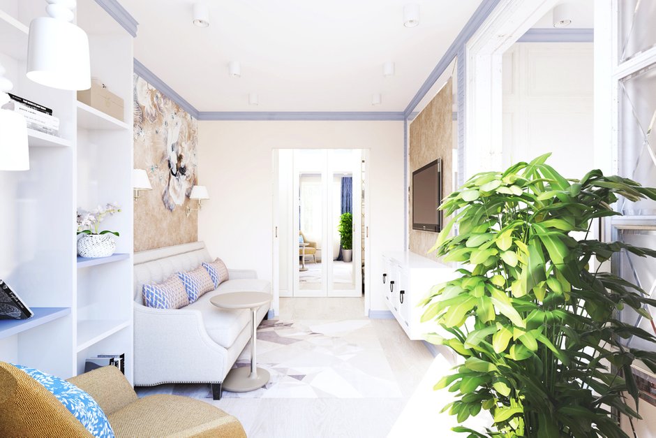 Фотография: Гостиная в стиле Современный, Квартира, Проект недели, Москва, 2 комнаты, 40-60 метров, Галина Березкина – фото на INMYROOM