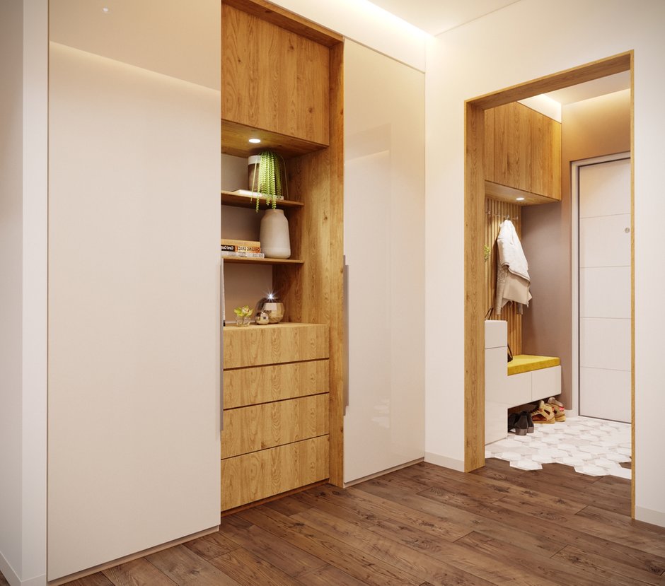 Фотография: Прихожая в стиле Минимализм, Эко, Современный, Квартира, Проект недели, Москва, Панельный дом, 3 комнаты, 60-90 метров, Владислав Седов, LINES – фото на INMYROOM