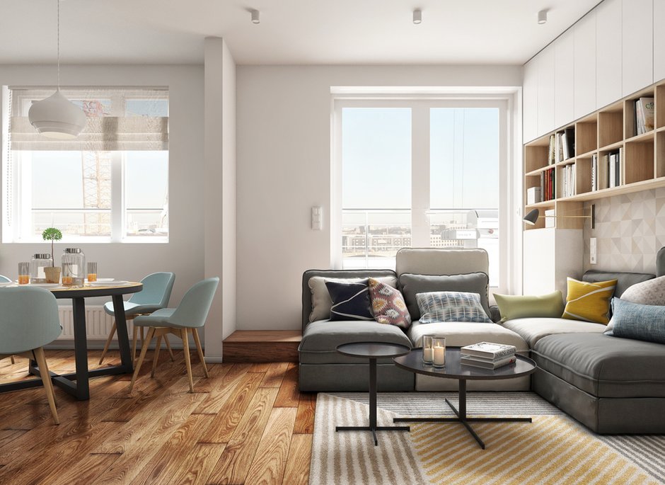 Фотография: Гостиная в стиле Современный, Квартира, Проект недели, Санкт-Петербург, Более 90 метров, Projector Studio – фото на INMYROOM