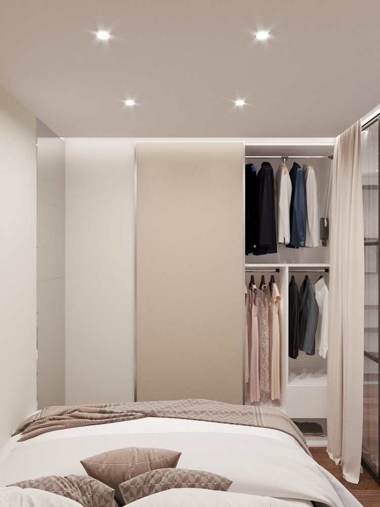 Фотография: Спальня в стиле Современный, Квартира, Проект недели, Химки, Монолитный дом, 3 комнаты, 60-90 метров, Анна Русскина – фото на INMYROOM