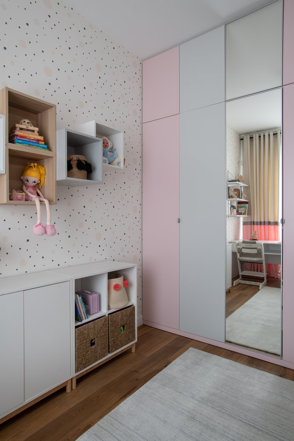 Фотография: Детская в стиле Современный, Скандинавский, Квартира, Проект дня, Москва, 3 комнаты, 40-60 метров, 60-90 метров, Вера Шеверденок, Roomba Interior – фото на INMYROOM