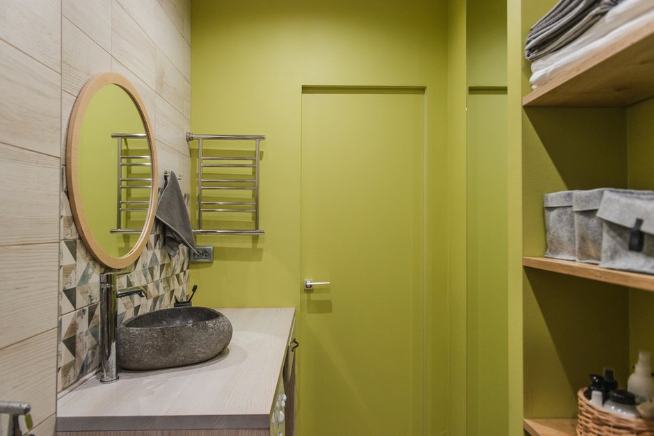 Фотография: Ванная в стиле Современный, Скандинавский, Малогабаритная квартира, Квартира, Студия, Проект недели, Волгоград, до 40 метров, Анна Букаева – фото на INMYROOM