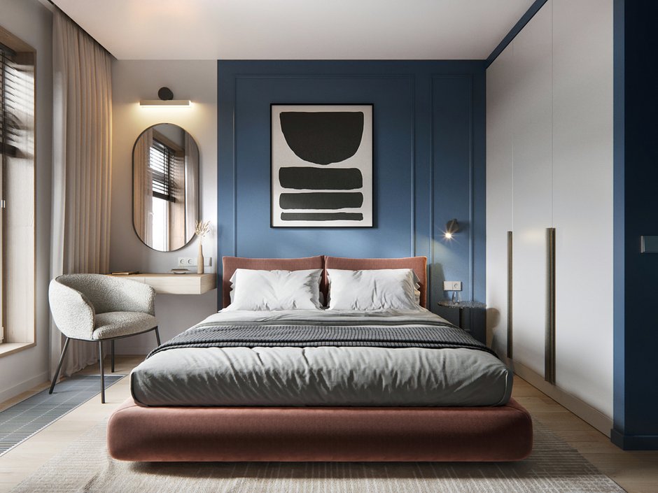 Фотография: Спальня в стиле Современный, Скандинавский, Квартира, Проект недели, Санкт-Петербург, 3 комнаты, 60-90 метров, Олег Минц, MINTS INTERIORS – фото на INMYROOM