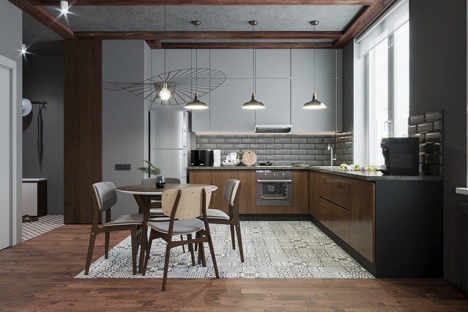 Фотография: Кухня и столовая в стиле Лофт, Квартира, Проект недели, Москва, Монолитный дом, 2 комнаты, 40-60 метров, CENS architects, ЖК «Технопарк» – фото на INMYROOM