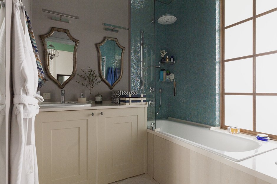 Фотография: Ванная в стиле Современный, Квартира, Проект недели, Москва, Кирпичный дом, 2 комнаты – фото на INMYROOM