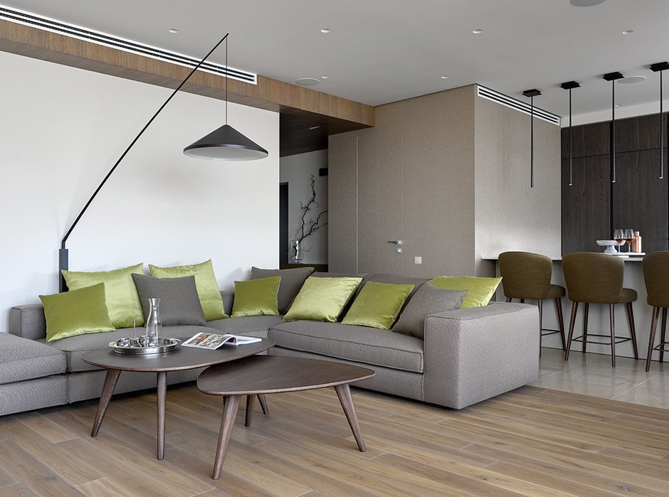 Фотография: Гостиная в стиле Современный, Квартира, Проект недели, Москва, Ариана Ахмад, Татьяна Карякина, Монолитный дом, 3 комнаты, Более 90 метров, #эксклюзивныепроекты – фото на INMYROOM