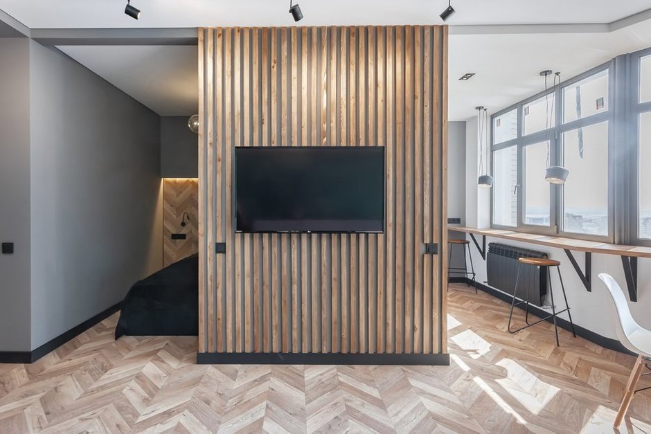 Фотография: Гостиная в стиле Современный, Минимализм, Малогабаритная квартира, Квартира, Студия, Проект дня, Ростов-на-Дону, до 40 метров, Lanors, Юрий Луценко – фото на INMYROOM