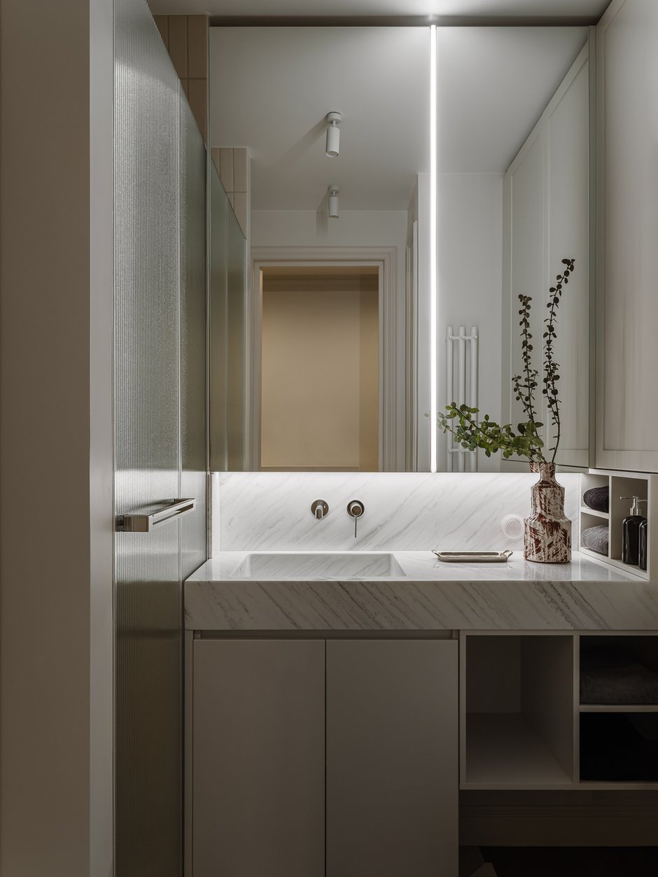 Фотография: Ванная в стиле Современный, Квартира, Проект дня, Краснодар, Монолитный дом, 1 комната, 40-60 метров, Прасковья Шевченко – фото на INMYROOM