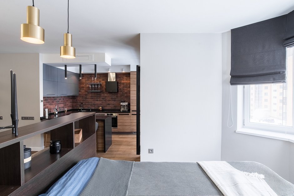 Фотография: Спальня в стиле Современный, Лофт, Квартира, Студия, Проект недели, Мытищи, Монолитный дом, 40-60 метров, Маргарита Фомина, ЖК Мытищи-Лайт – фото на INMYROOM
