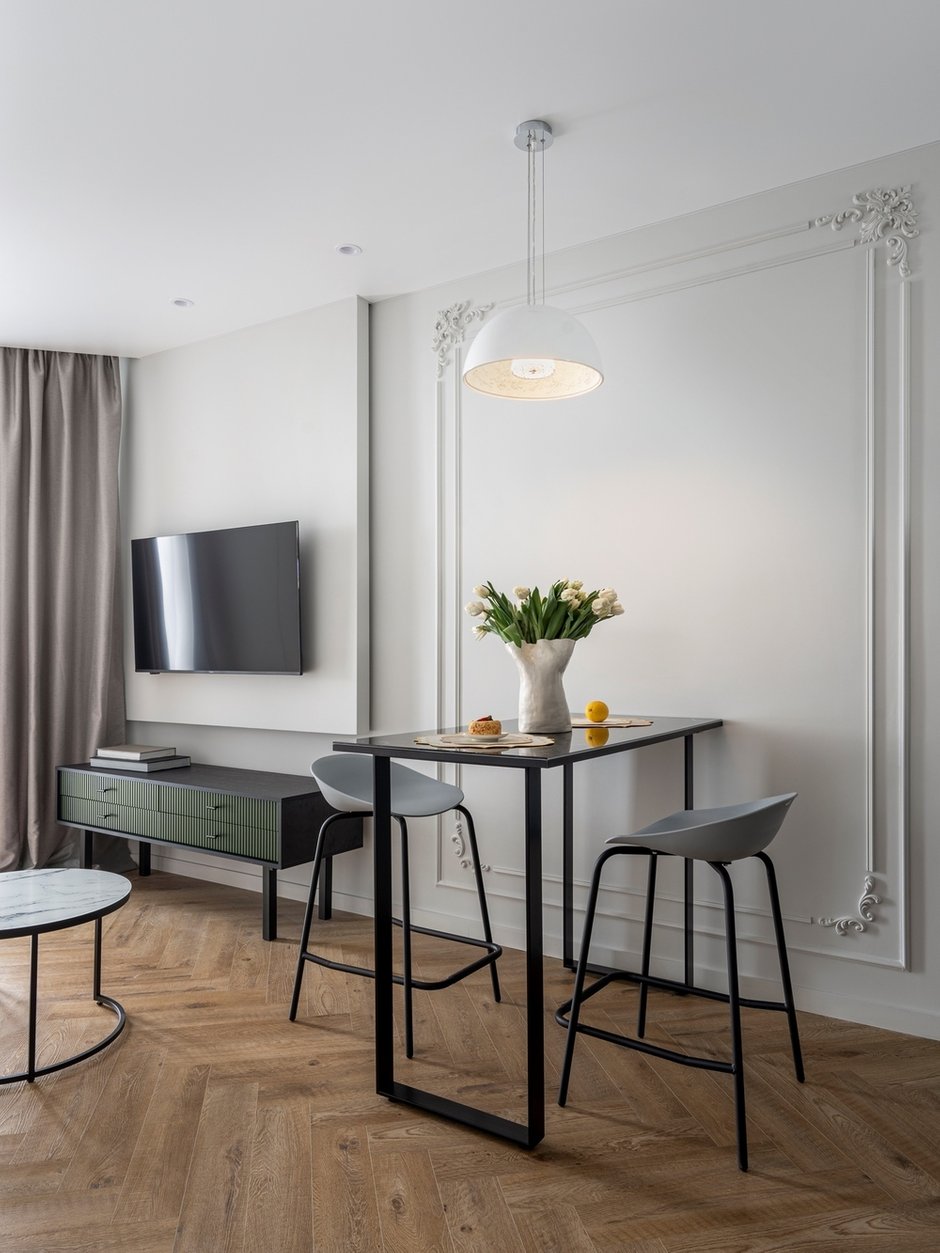 Фотография: Кухня и столовая в стиле Современный, Квартира, Проект недели, Москва, 2 комнаты, 40-60 метров, Ольга Жихарева, Forum, Ирина Готовцева – фото на INMYROOM
