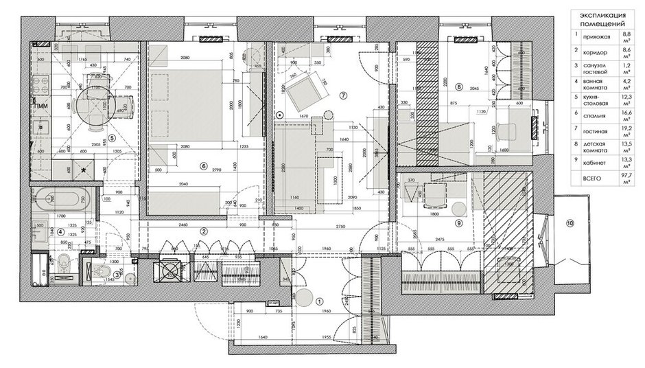 Фотография: Планировки в стиле , Квартира, Проект дня, Москва, Сталинка, Кирпичный дом, 4 и больше, Более 90 метров, Марина Рукавишникова – фото на INMYROOM