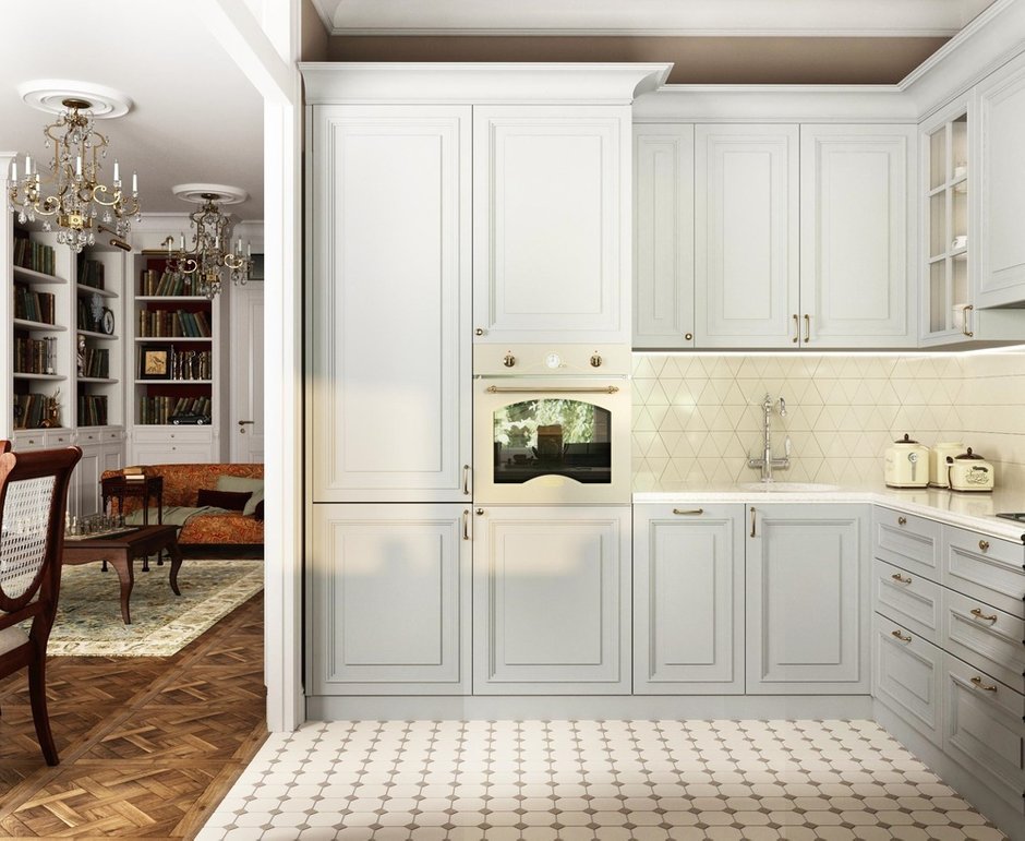 Фотография: Кухня и столовая в стиле Классический, Эклектика, Квартира, Проект недели, Москва, Сталинка, 3 комнаты, 60-90 метров, Татьяна Красикова – фото на INMYROOM