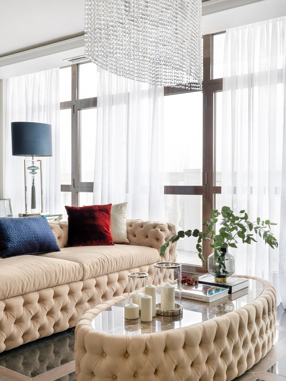 Фотография: Гостиная в стиле Классический, Современный, Квартира, Проект недели, Московская область, Монолитный дом, 2 комнаты, 60-90 метров, #эксклюзивныепроекты, Simple Way, ЖК Admiral Waterhause – фото на INMYROOM