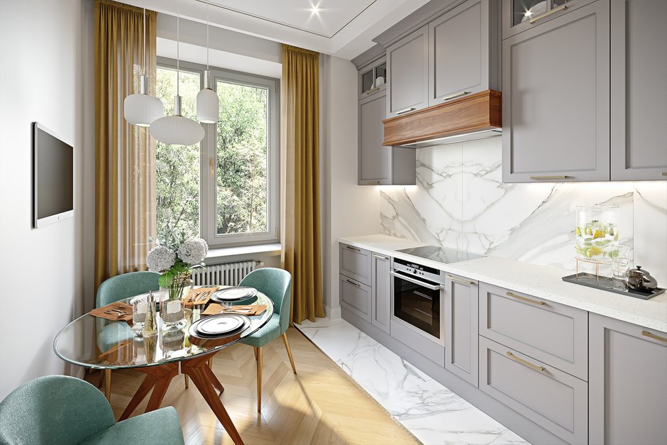 Фотография: Кухня и столовая в стиле Современный, Квартира, Проект недели, Москва, Сталинка, 3 комнаты, 60-90 метров, VO Concept – фото на INMYROOM