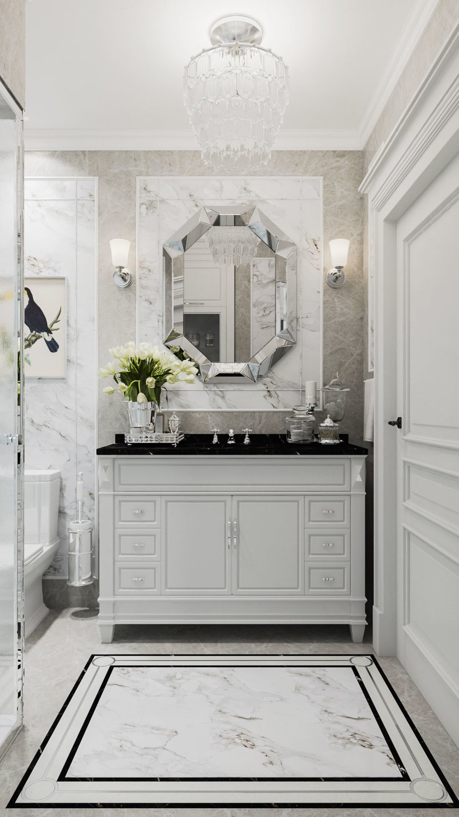 Фотография: Ванная в стиле Классический, Современный, Квартира, Москва, Монолитный дом, 3 комнаты, Более 90 метров, #эксклюзивныепроекты, True interior – фото на INMYROOM