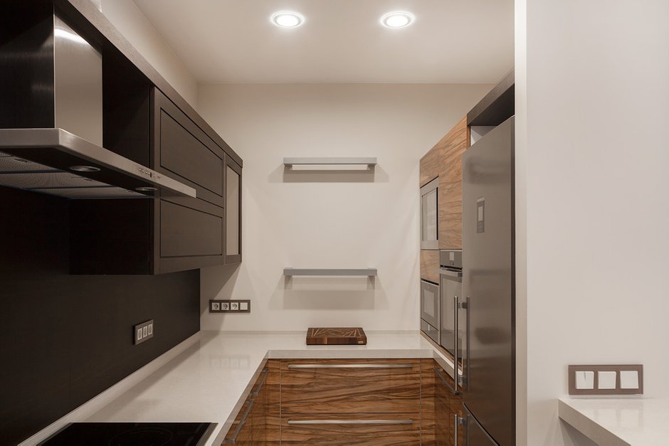 Фотография: Кухня и столовая в стиле Современный, Квартира, Проект недели, новостройка, Монолитный дом, 3 комнаты, Более 90 метров – фото на INMYROOM