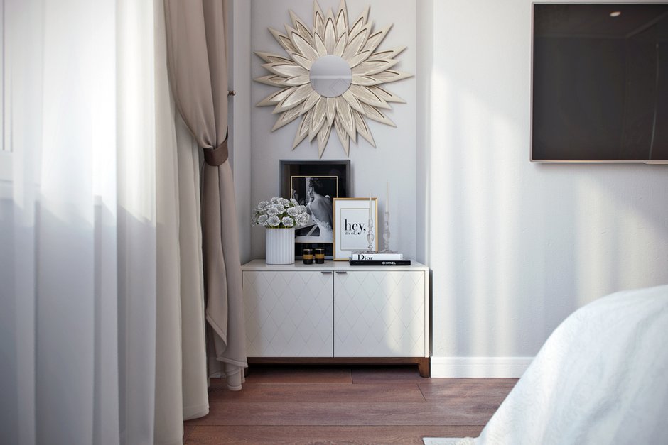 Фотография: Спальня в стиле Скандинавский, Современный, Квартира, Проект недели, Москва, Дарья Ельникова, Монолитный дом, 2 комнаты, 40-60 метров – фото на INMYROOM