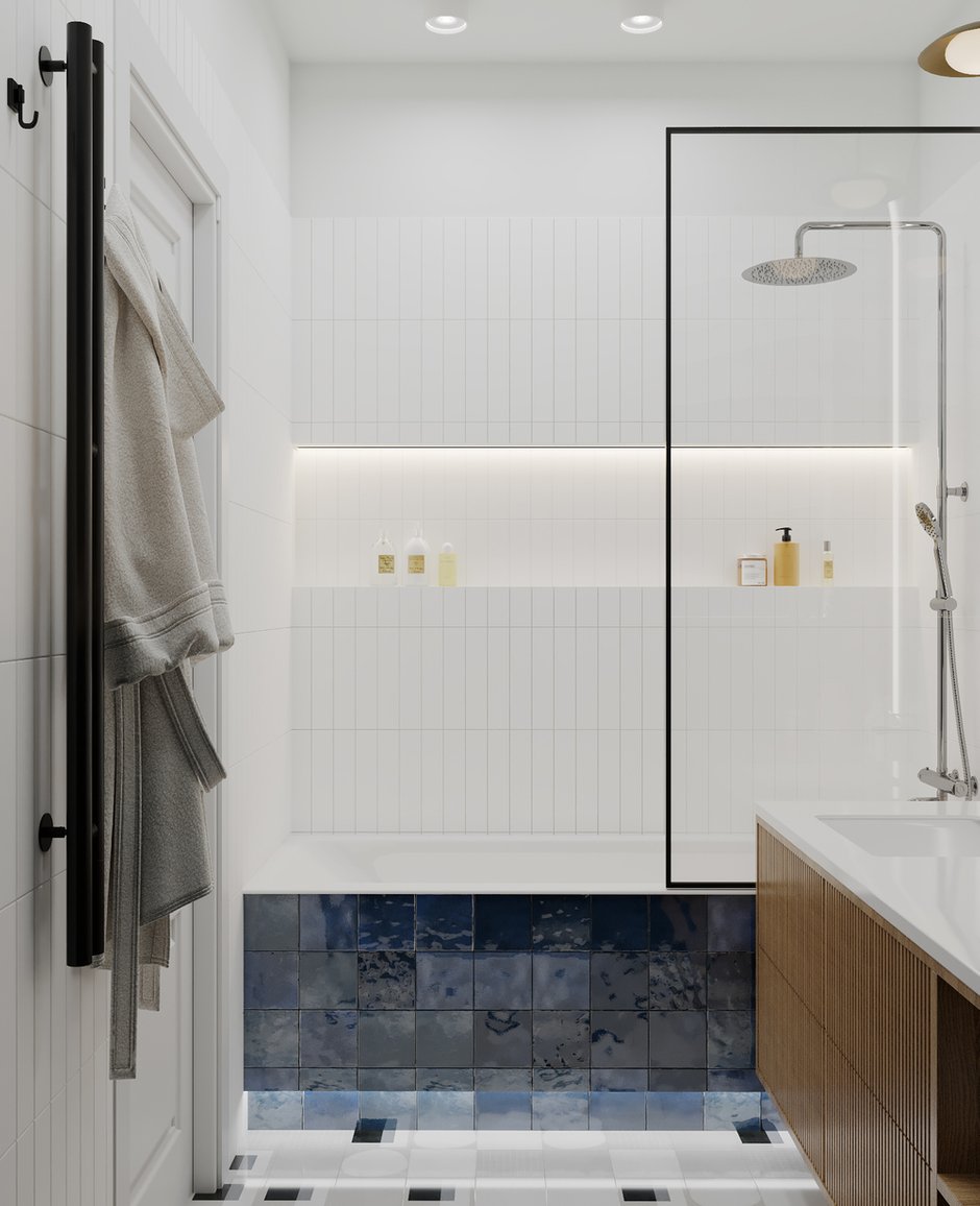 Фотография: Ванная в стиле Современный, Квартира, Проект недели, Москва, 4 и больше, Более 90 метров, Екатерина Третьякова, Tretiakova Interior – фото на INMYROOM