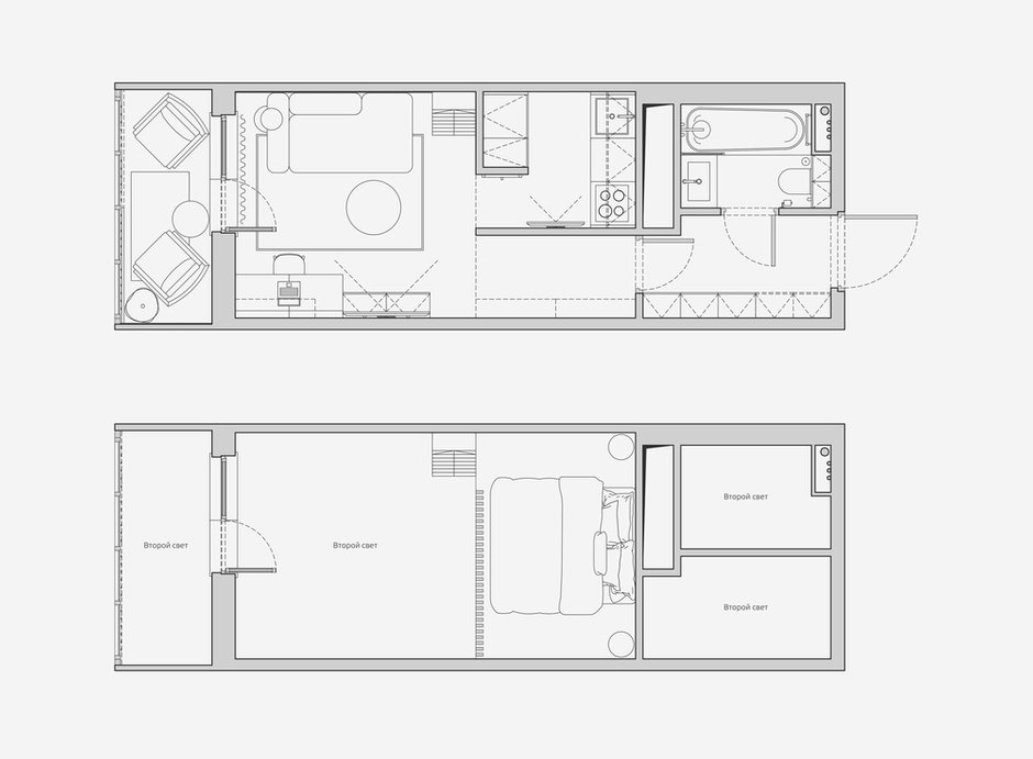 Фотография: Планировки в стиле , Современный, Квартира, Студия, Проект недели, Санкт-Петербург, до 40 метров, Bobo.space – фото на INMYROOM