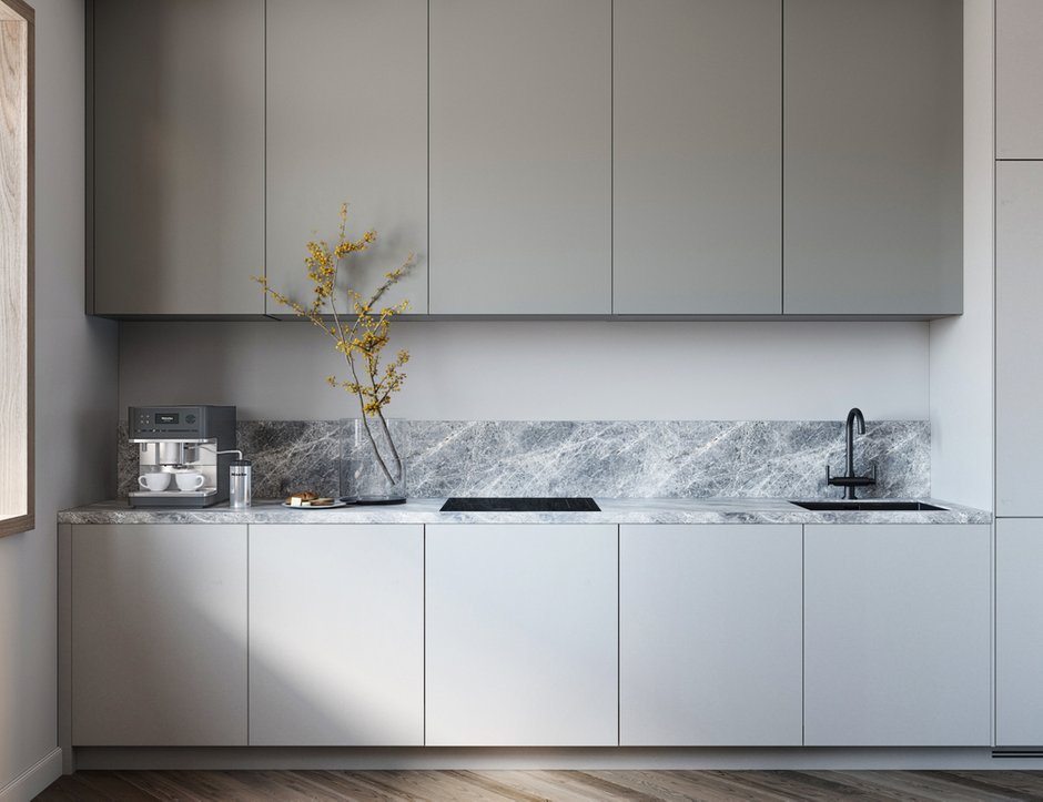 Фотография: Кухня и столовая в стиле Современный, Квартира, Miele, Проект дня, Санкт-Петербург, новостройка, Оксана Муратова, OM Design, Маргарита Репина, 2 комнаты, 60-90 метров, Монолитно-кирпичный, ПРЕМИЯ INMYROOM – фото на INMYROOM