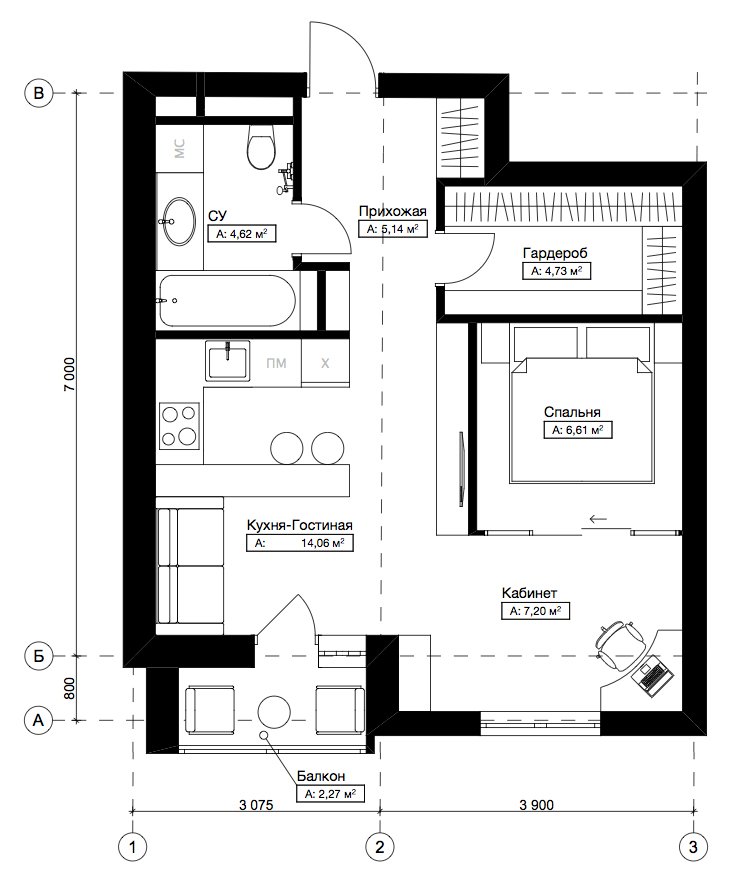 План с расстановкой мебели