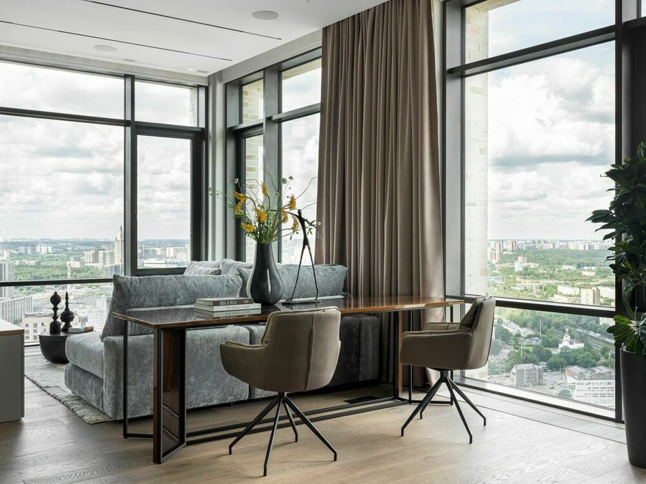 Фотография: Гостиная в стиле Современный, Квартира, Проект дня, Москва, 3 комнаты, Более 90 метров, Монолитно-кирпичный, ЖК «Фили Сити», Оксана Галактионова – фото на INMYROOM