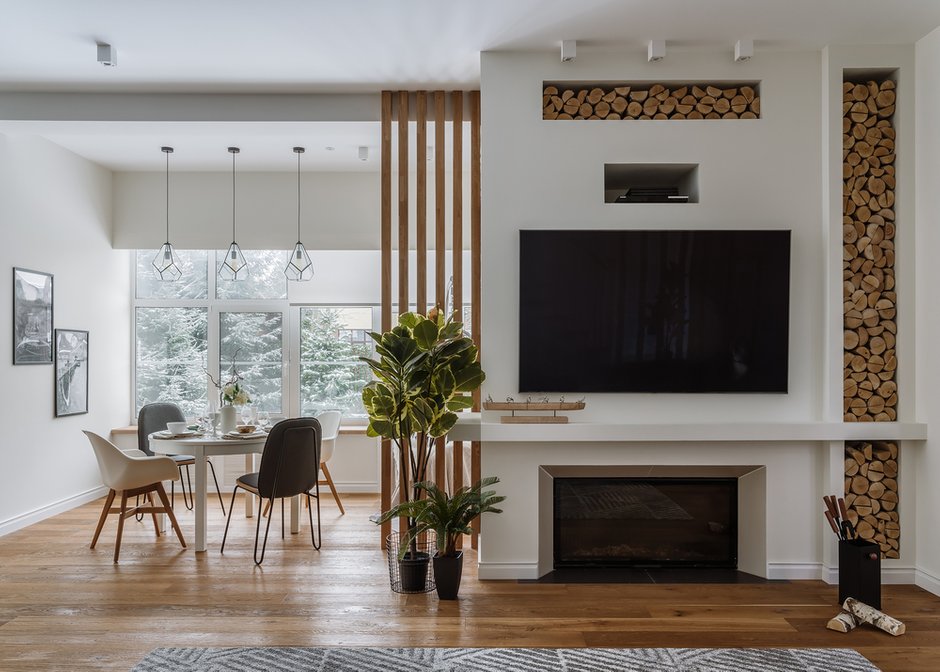 Фотография: Гостиная в стиле Скандинавский, Дом, Проект недели, Дом и дача, Одинцовский район, 4 и больше, Более 90 метров, Наталья Балашова – фото на INMYROOM