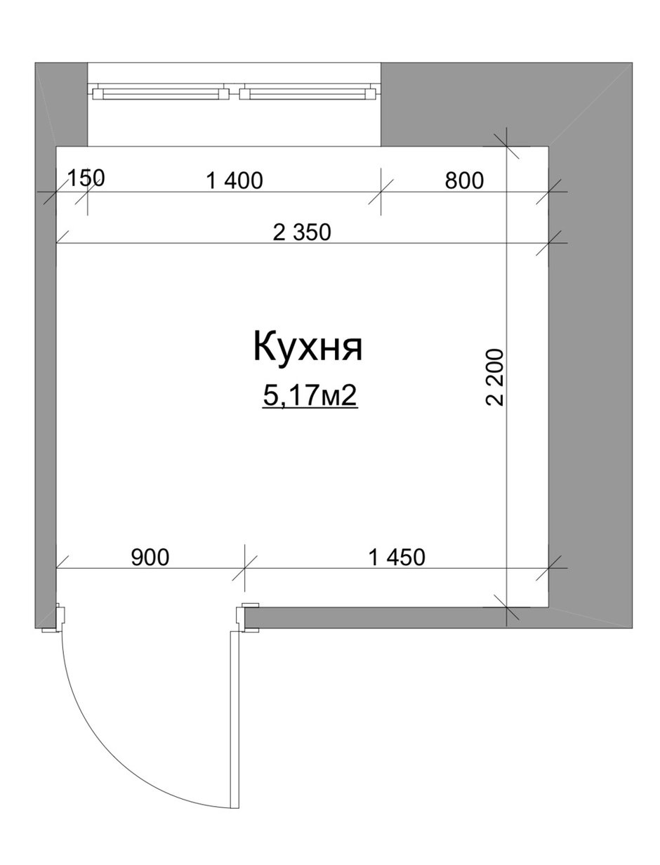 Кухня в хрущевке серии 1-515/5 площадью 5 кв. м, общая площадь квартиры 32 кв. м