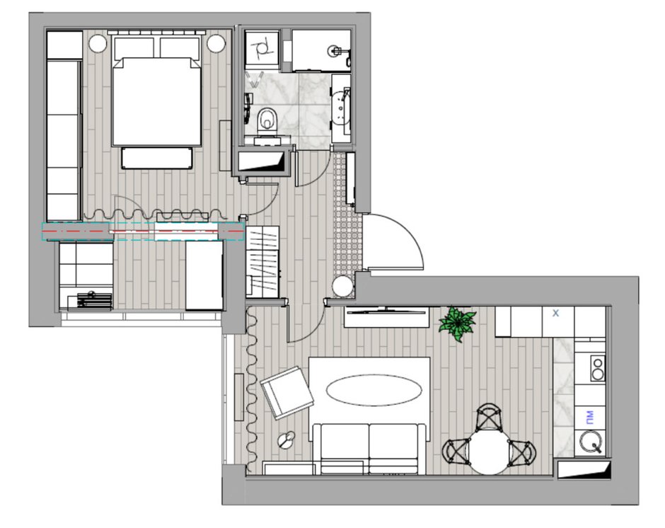 Фотография: Планировки в стиле , Современный, Эклектика, Квартира, Проект недели, Москва, 40-60 метров, Элина Мусина – фото на INMYROOM