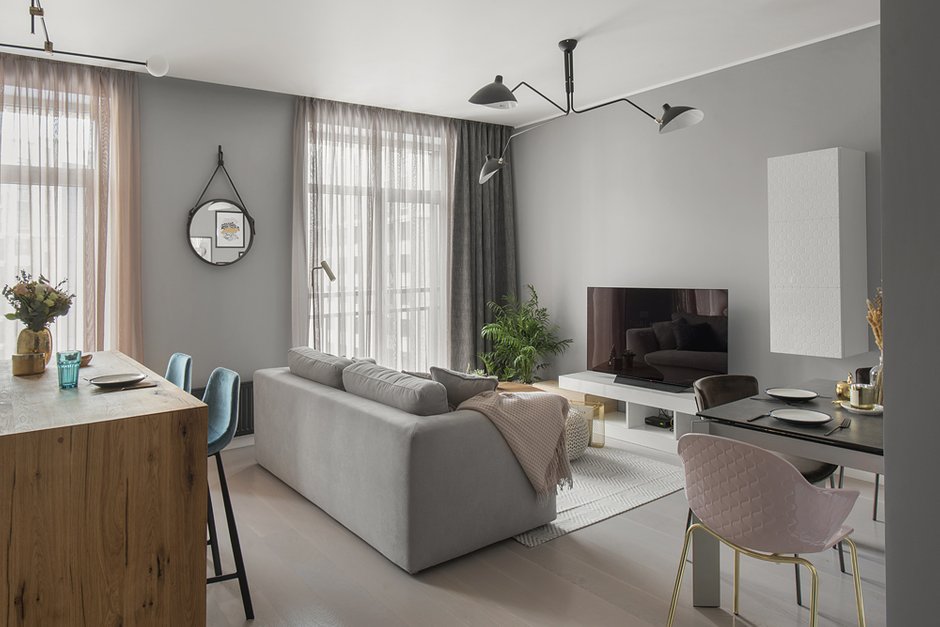 Фотография: Гостиная в стиле Современный, Квартира, Проект недели, Москва, 3 комнаты, 60-90 метров, Balcon – фото на INMYROOM