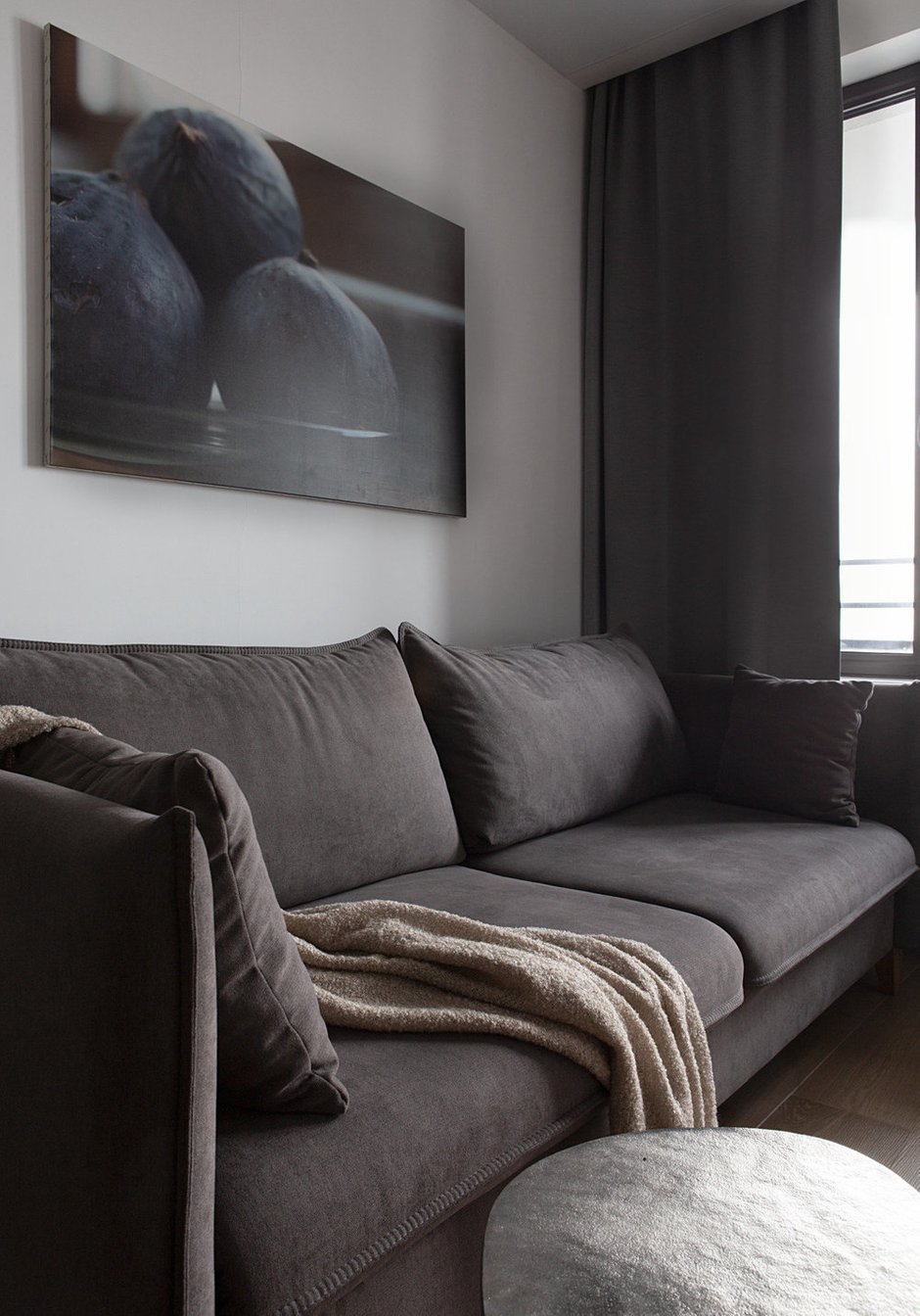 Фотография: Гостиная в стиле Современный, Малогабаритная квартира, Квартира, Студия, Минимализм, Проект недели, Москва, до 40 метров, Александра Якушева – фото на INMYROOM