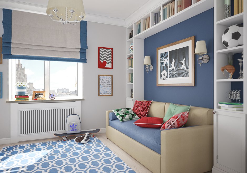 Фотография: Детская в стиле Современный, Квартира, Проект недели, Москва, Студия 3.14, Тимур Абдрахманов, Старый фонд, Мария Легчанова, двухэтажная квартира, Кирпичный дом, 4 и больше, Более 90 метров – фото на INMYROOM